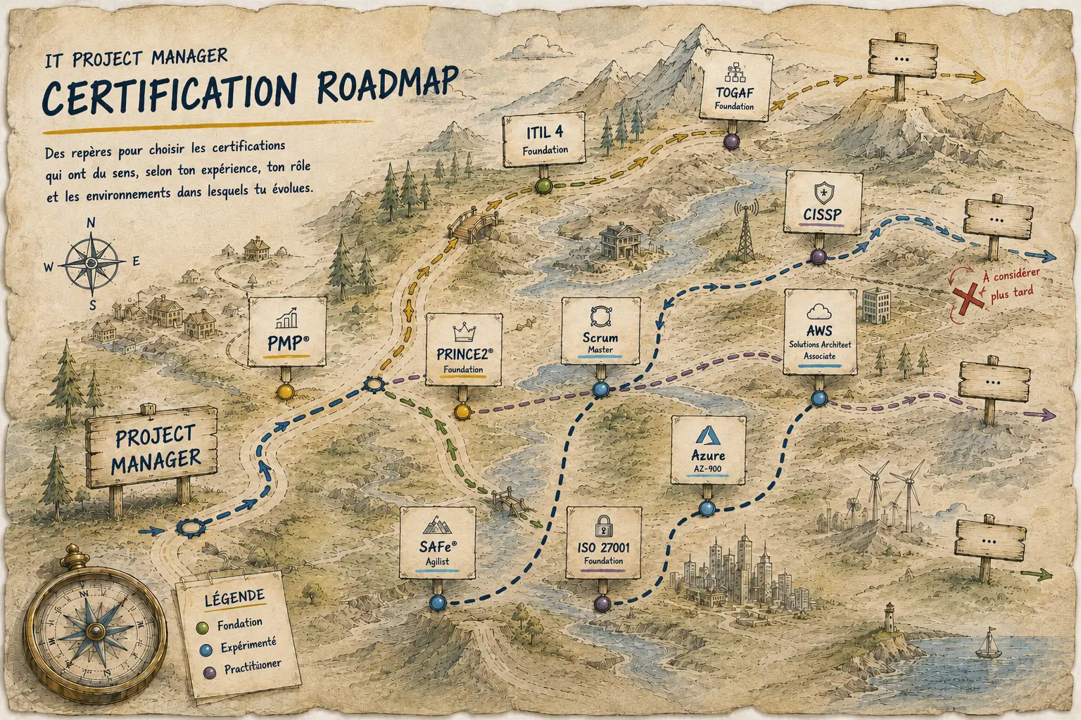 Carte des certifications du Chef de Projet IT